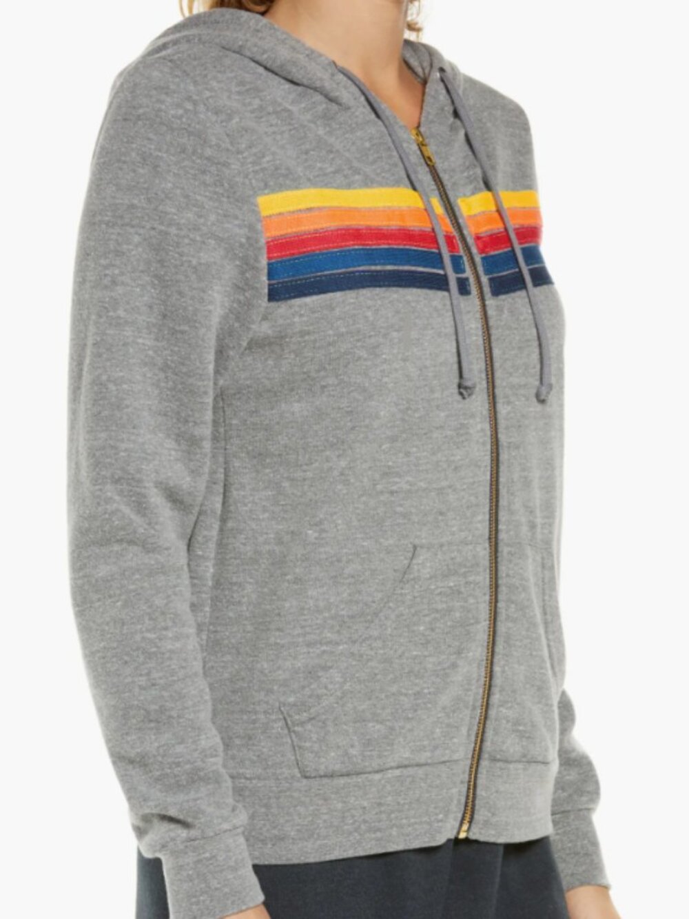 Aviator Nation 5-Stripe Zip Hoodie Sz S - Picture 2 of 6